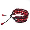 Crystal Princess Red - szeroka czarna bransoletka z kryształkami i koralikami w kolorze czerwonym Crystal Princess Red - szeroka czarna bransoletka z kryształkami i koralikami w kolorze czerwonym