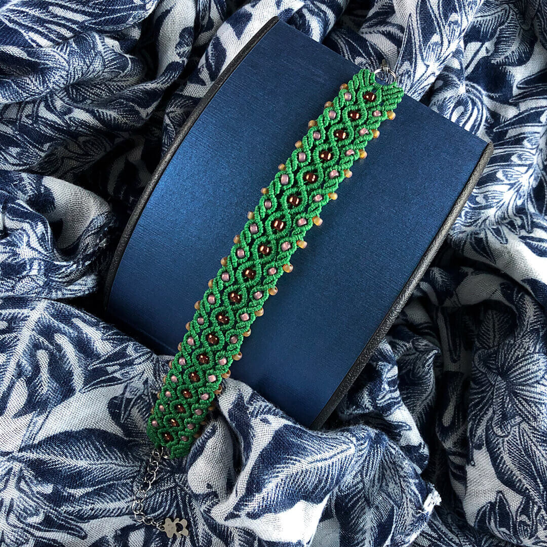 Zielone żyto – bransoletka z koralikami toho