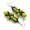 Zyta – brązowe kolczyki z jaskrawozielonymi jadeitami